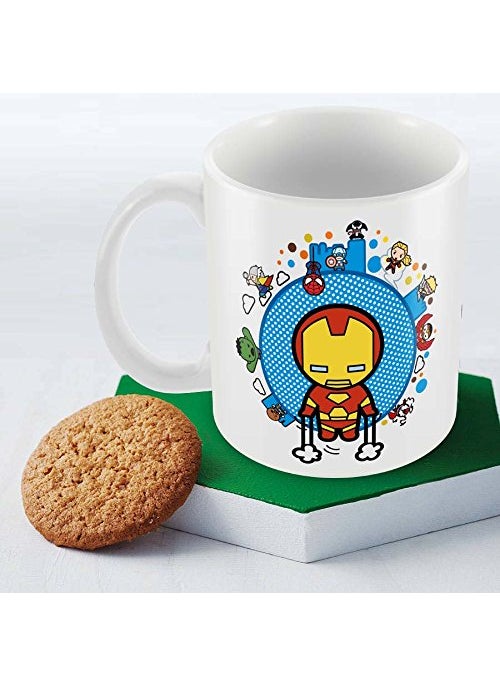 Marvel Ceramic Kawaii - Iron Man Round Mug (8 Cm X 8 Cm X 9.5 Cm, Multicolor)