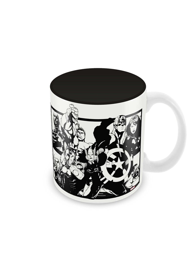 Marvel Ceramic Avengers Assemble Officially Licensed Round Mug (8 Cm X 8 Cm X 9.7 Cm, Multicolor)