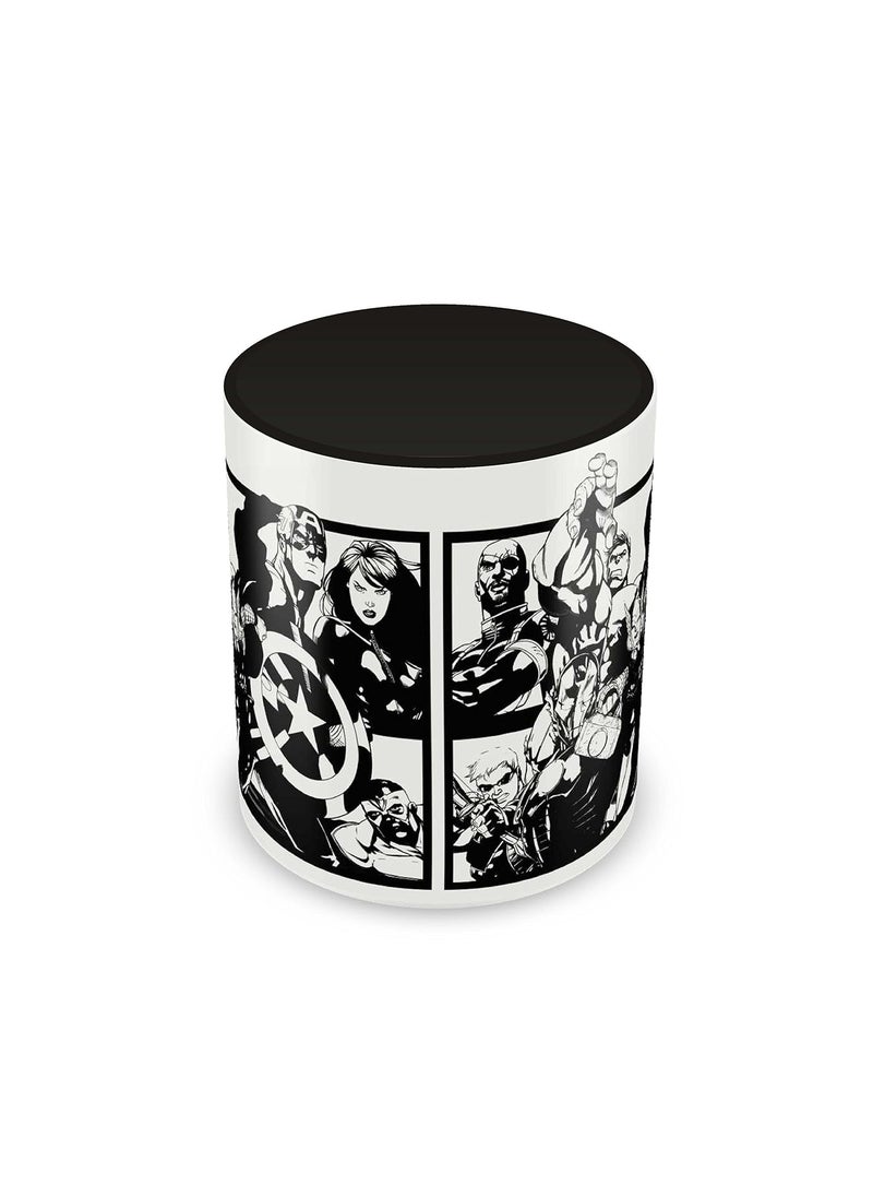 Marvel Ceramic Avengers Assemble Officially Licensed Round Mug (8 Cm X 8 Cm X 9.7 Cm, Multicolor)