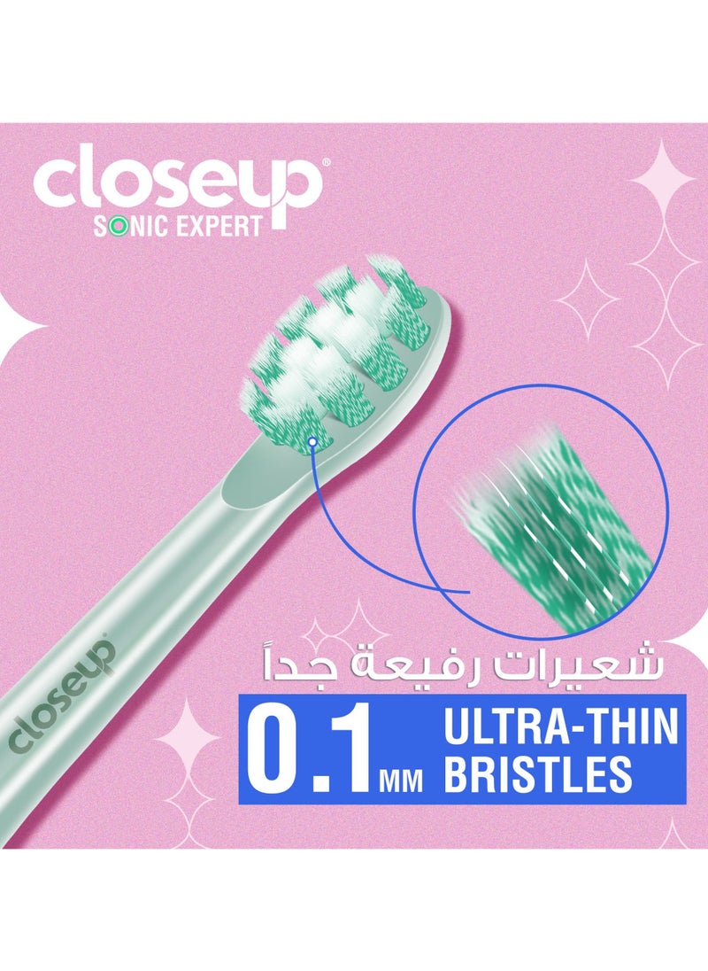 Sonic Expert Black Rechargeable Toothbrush 2 Pcs
