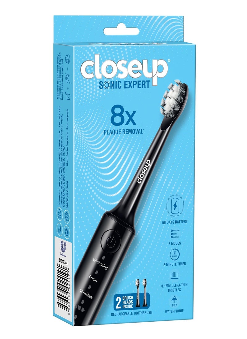 Sonic Expert Black Rechargeable Toothbrush