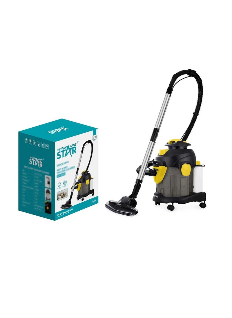 WINNING STAR ST-5036 Wet and Dry Vacuum Cleaner 1400W – 15L Capacity, 17kPa High Suction Power, HEPA Filter, Blower Function, Stepless Speed Control, for Home, Car, Garage & Commercial Use