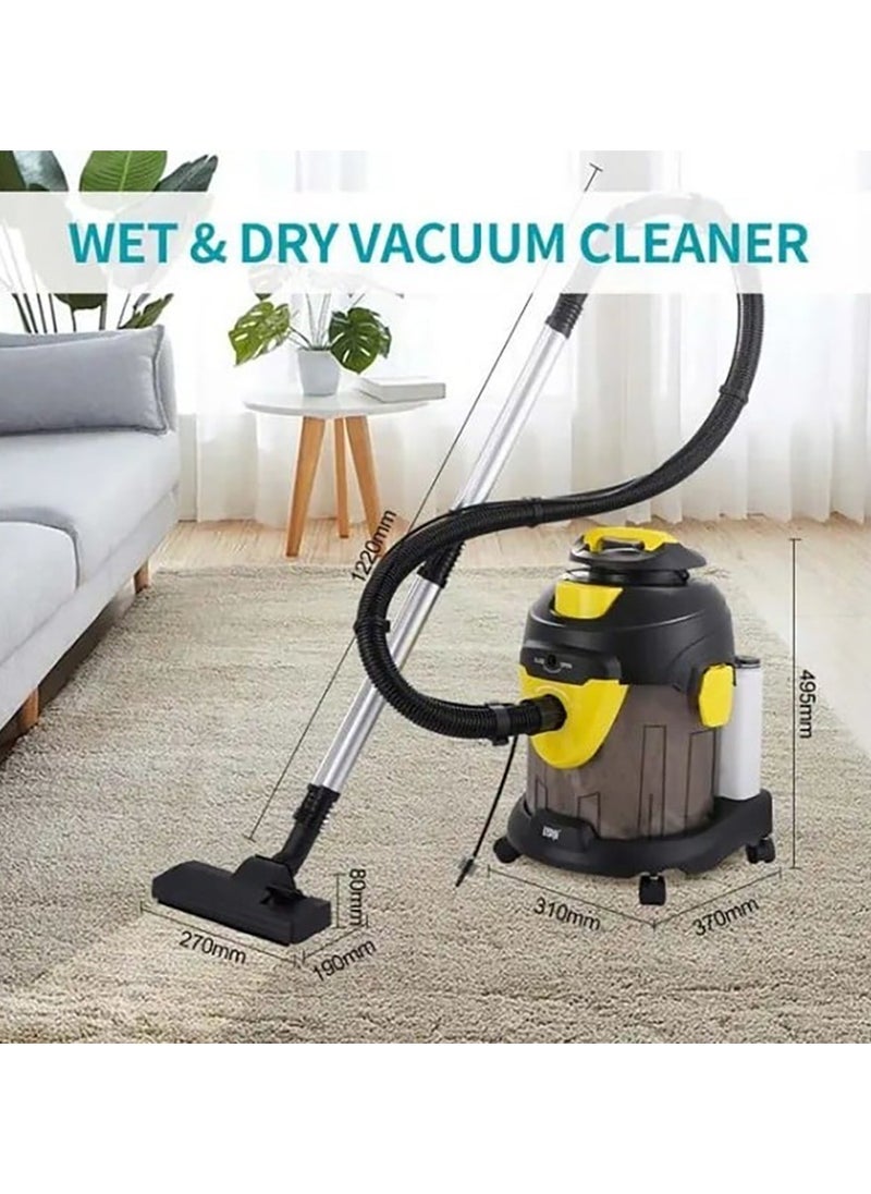 WINNING STAR ST-5036 Wet and Dry Vacuum Cleaner 1400W – 15L Capacity, 17kPa High Suction Power, HEPA Filter, Blower Function, Stepless Speed Control, for Home, Car, Garage & Commercial Use