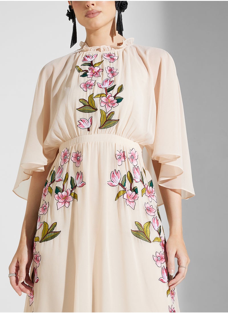Floral Chiffon Maxi Dress