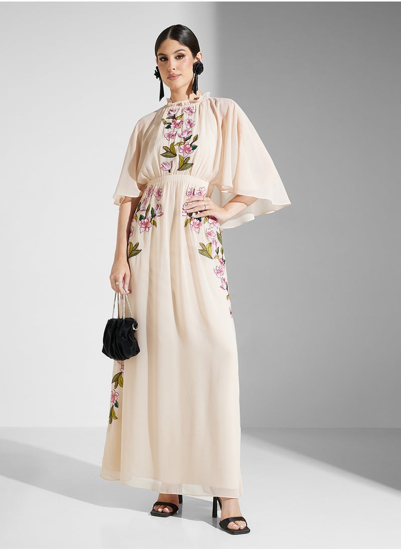 Floral Chiffon Maxi Dress