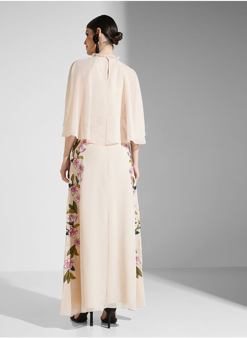 Floral Chiffon Maxi Dress