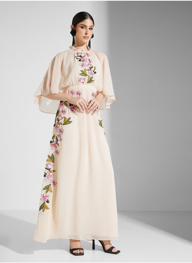 Floral Chiffon Maxi Dress