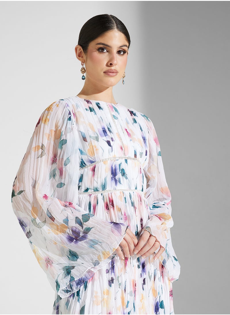 Floral Chiffon Maxi Dress