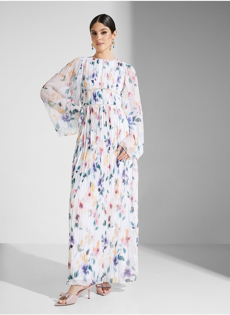 Floral Chiffon Maxi Dress