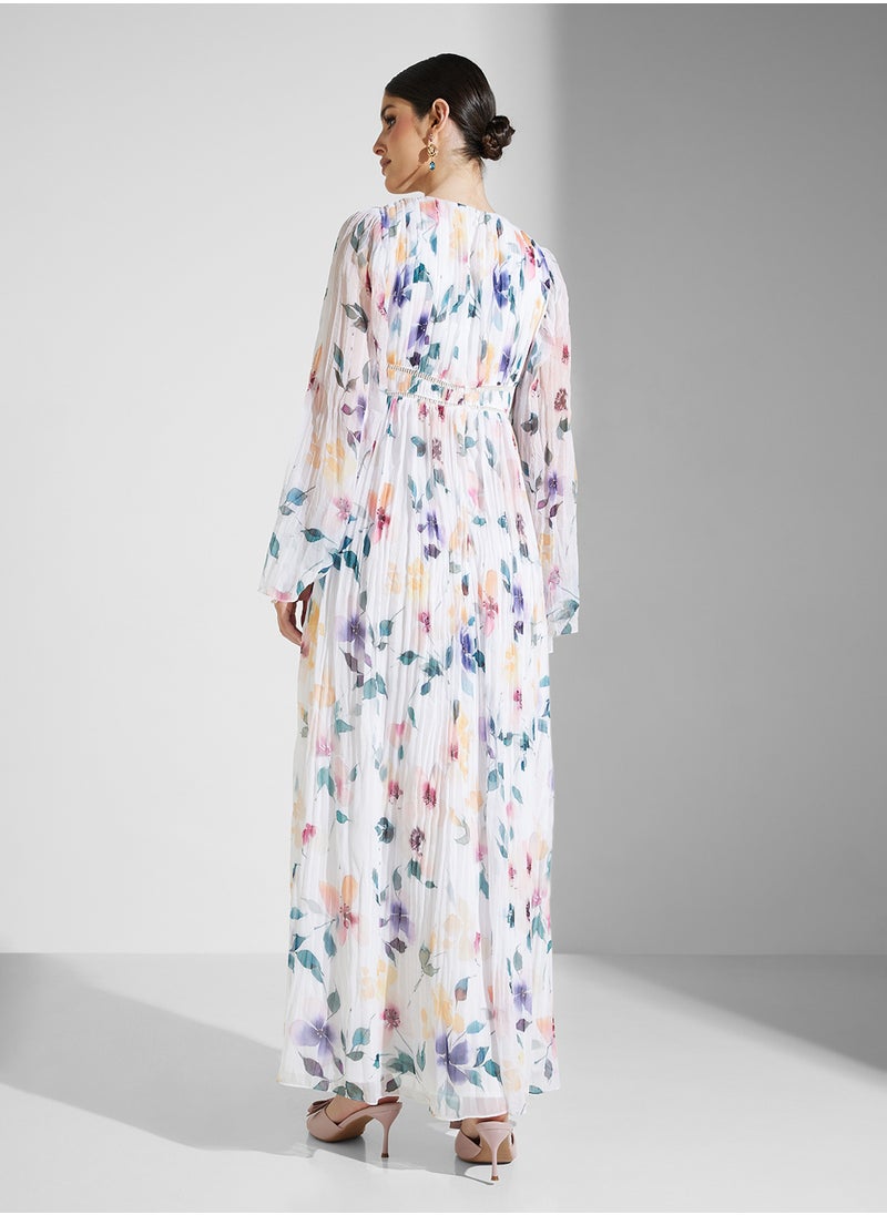 Floral Chiffon Maxi Dress