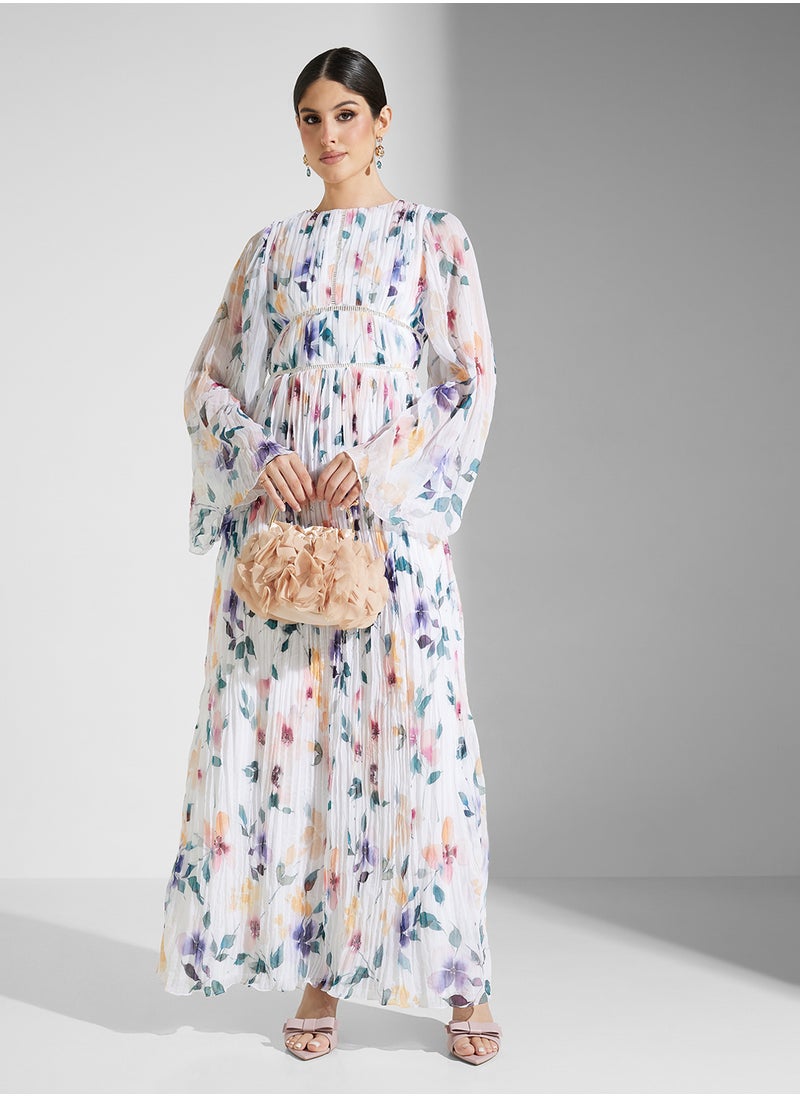 Floral Chiffon Maxi Dress