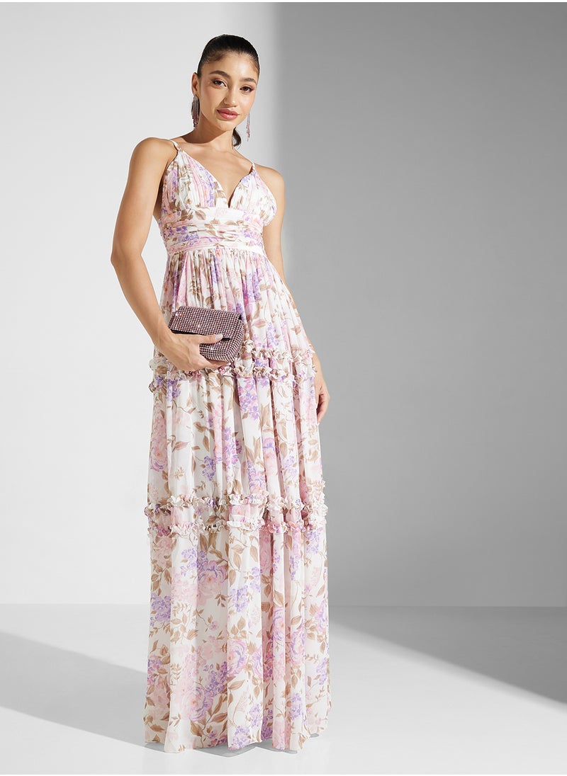 Floral Ruffled Maxi Dress