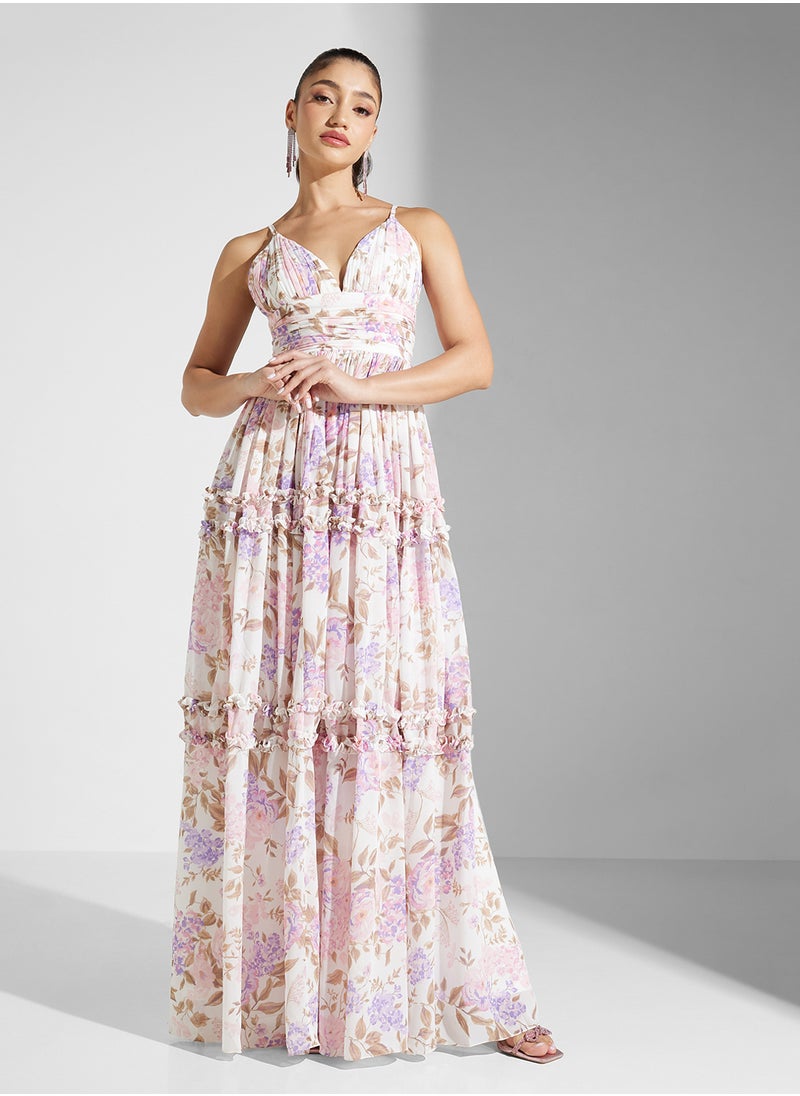 Floral Ruffled Maxi Dress