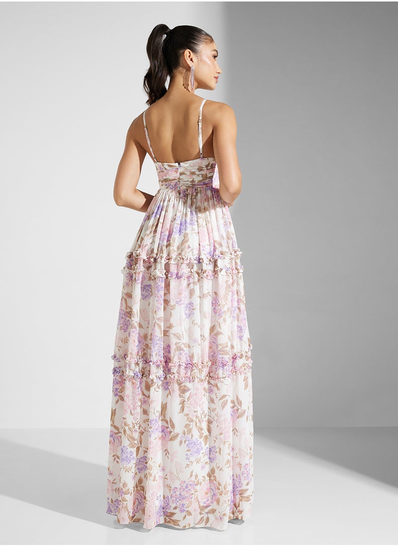 Floral Ruffled Maxi Dress