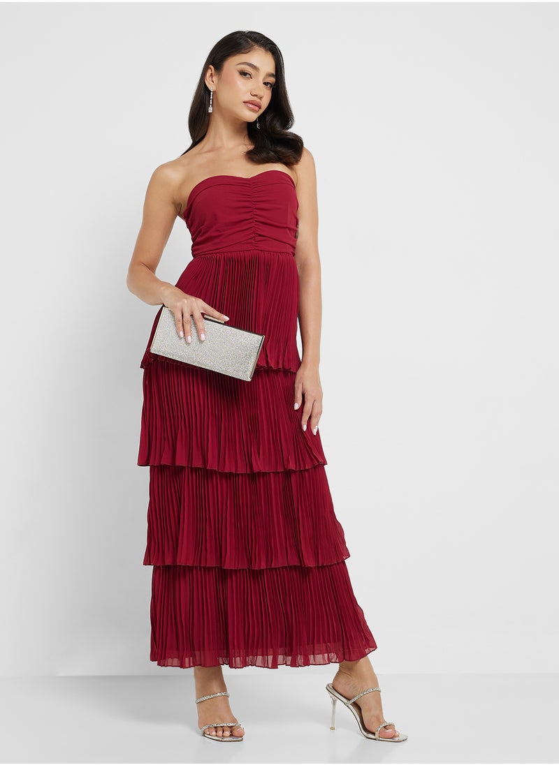 Pleated Tiered Dress