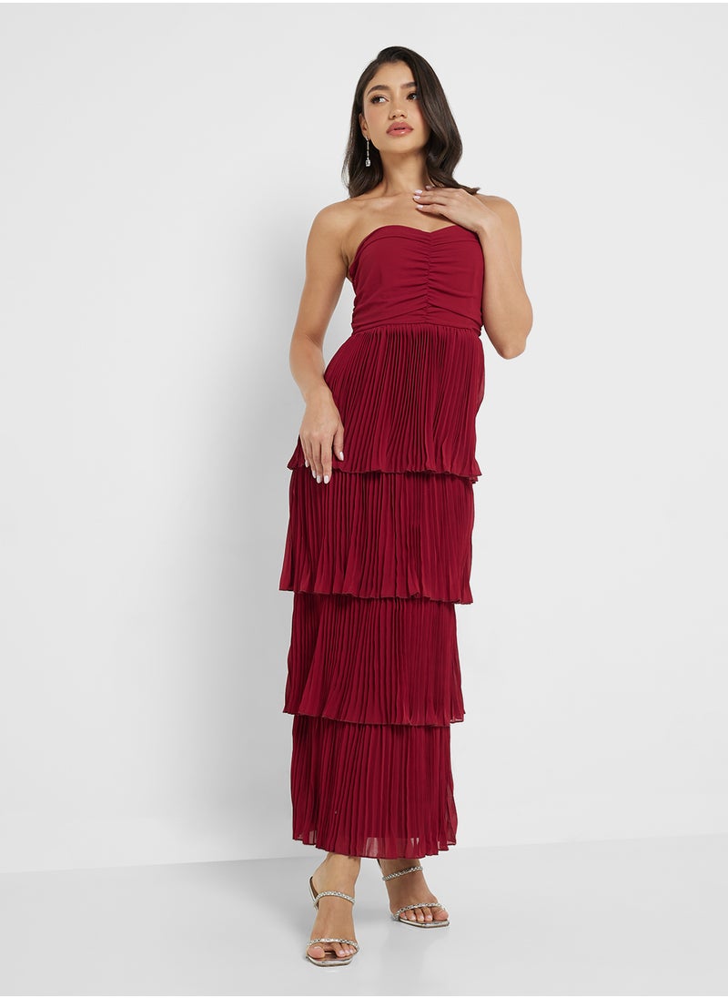Pleated Tiered Dress