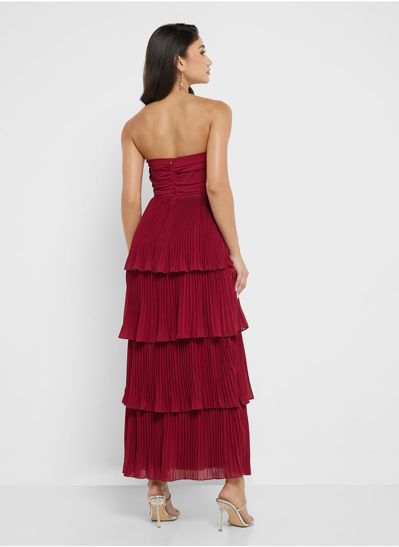 Pleated Tiered Dress