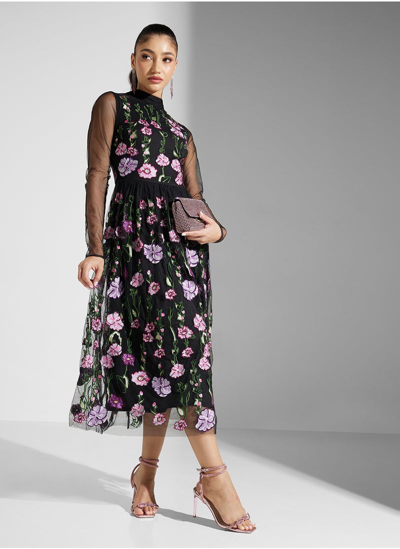 Floral Embroidered Dress