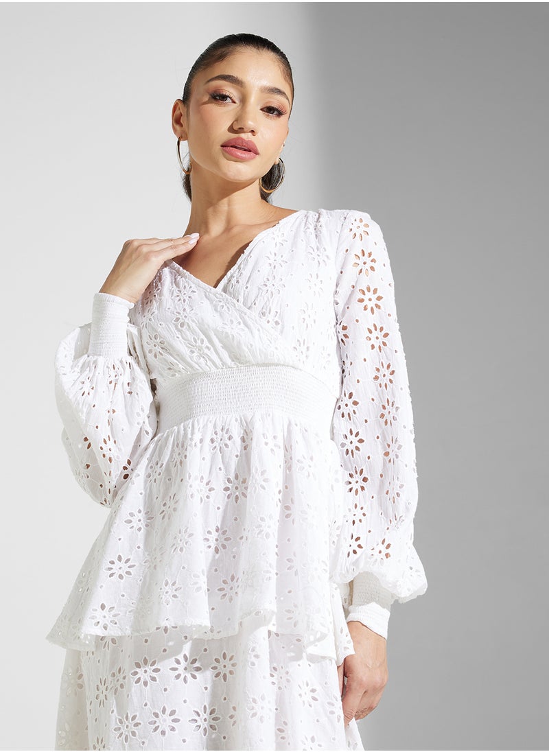 Eyelet Tiered Dress