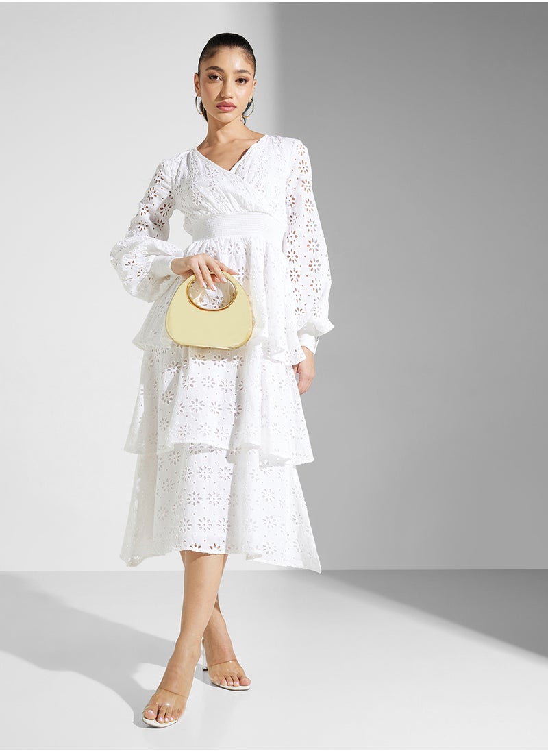 Eyelet Tiered Dress