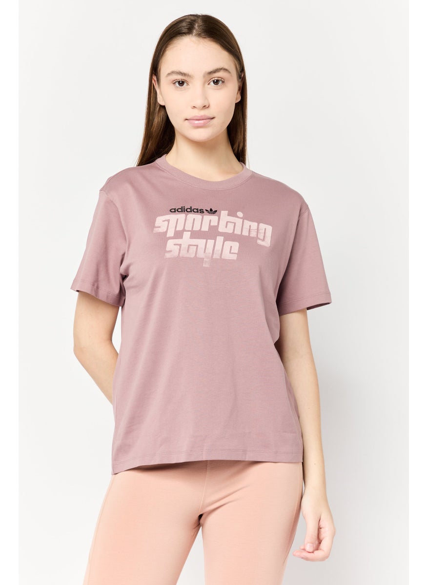 Women Sportswear Fit Short Sleeve Outdoor T-Shirt, Mauve
