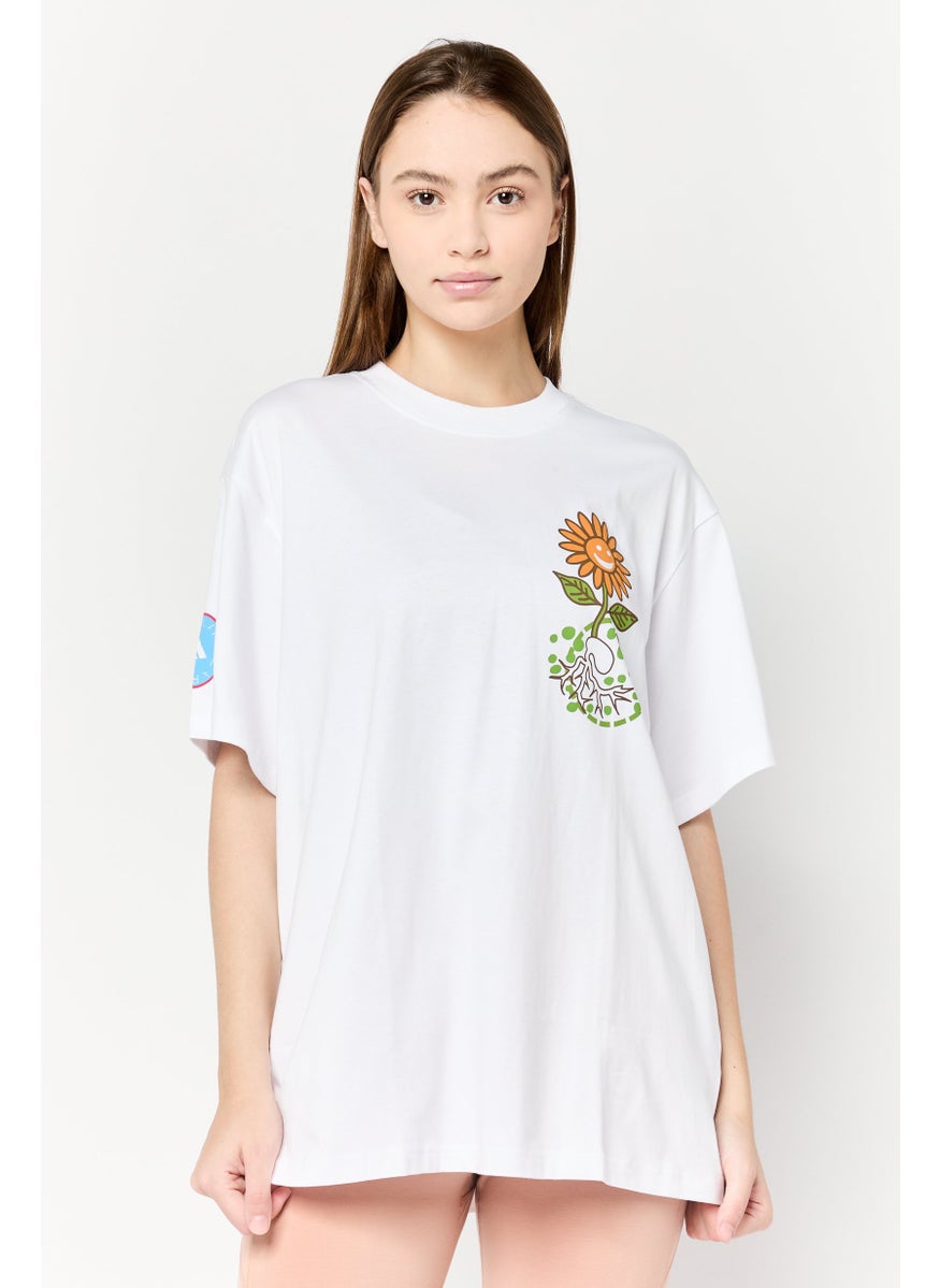 Adidas by Stella McCartney Women Sportswear Fit Short Sleeves Outdoor T-Shirt, White