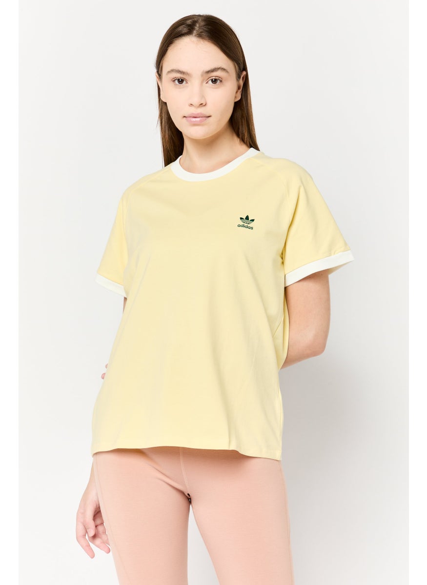 Women Sportswear Fit Short Sleeve Outdoor T-shirt, Yellow