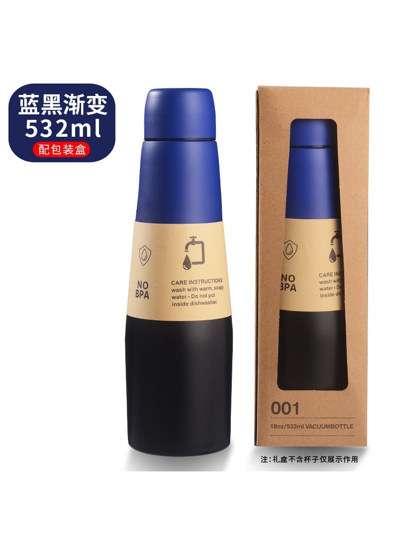 Cross-border Hot-selling High-value Thermos Cup 304 Stainless Steel Vacuum Cup Coke Bottle Large Capacity Portable Sports Cup Blue-black gradient