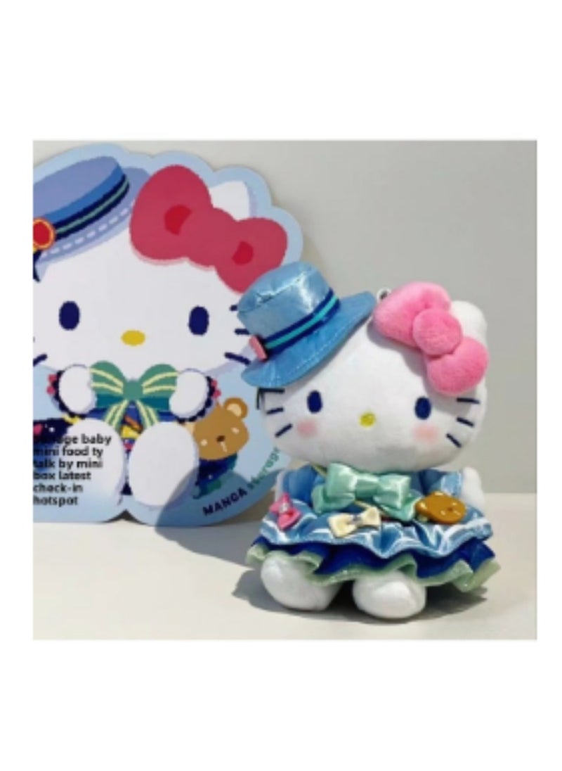 Hello Kitty White Kitten Pendant Cute Plush Doll Small Accessory Pendant: Blue Fairy Skirt Kt