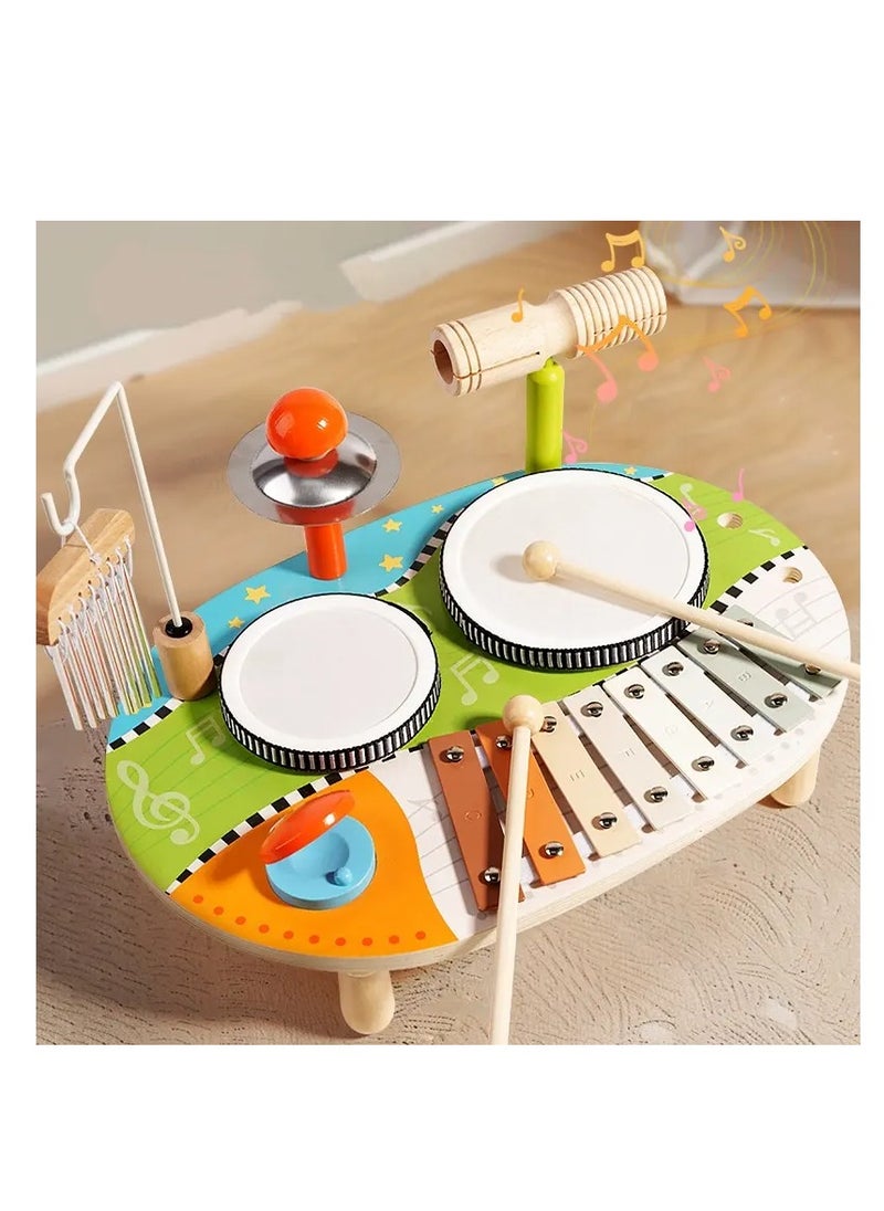 Factory Price Kids Wooden Xylophone Music Set With Variety Tones
