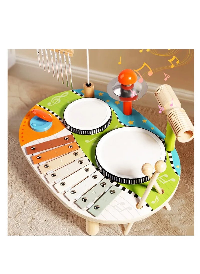 Factory Price Kids Wooden Xylophone Music Set With Variety Tones
