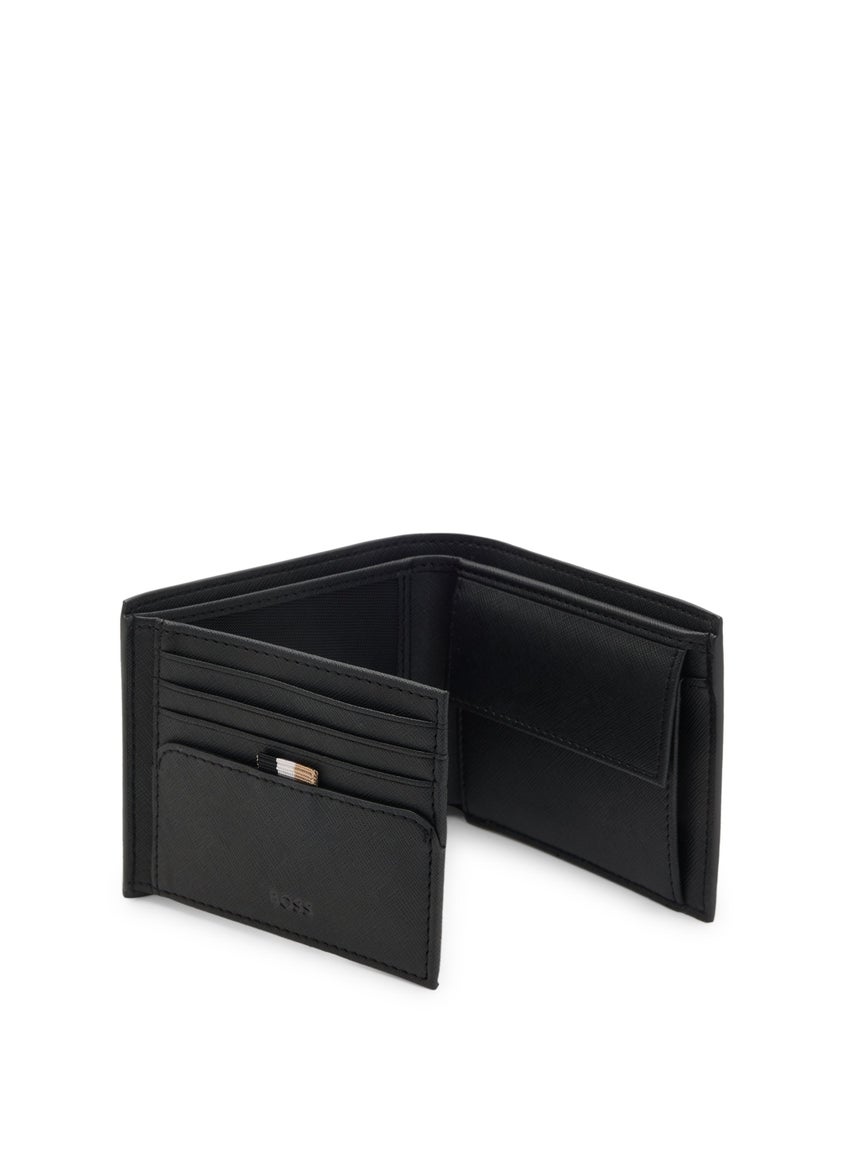 Wallet with silver-foil logo print