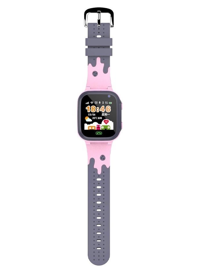 Kids Smart Watch with Calling Feature – Waterproof Watch Phone for Children, Support SIM Card, One-Button Speed Dial, Voice Call, HD Touch Screen, Security Positioning, Ideal for Kids & Students - Pink