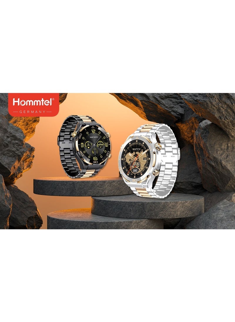 3 Straps AMOLED Smart Watch with 4GB Storage – Sleek Touchscreen Display, Fitness Tracker, Heart Rate Monitor, Waterproof, Customizable Straps, and Long Battery Life – Ideal for Men and Women