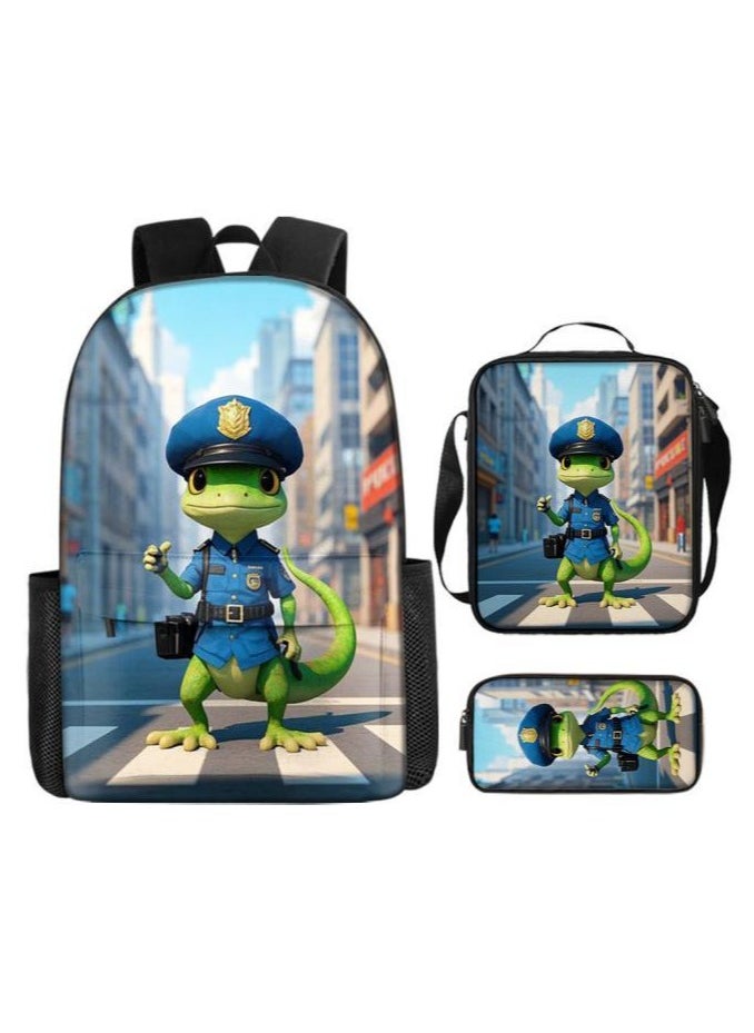 The latest universal cartoon new three-piece schoolbag (for students, teenagers, children)
