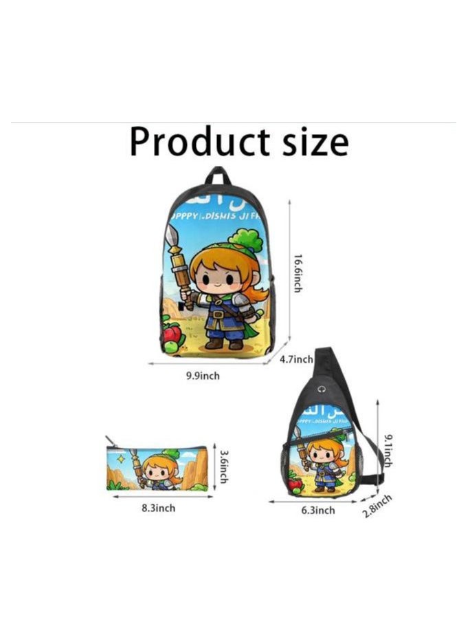 Universal cartoon new three-piece schoolbag - 688