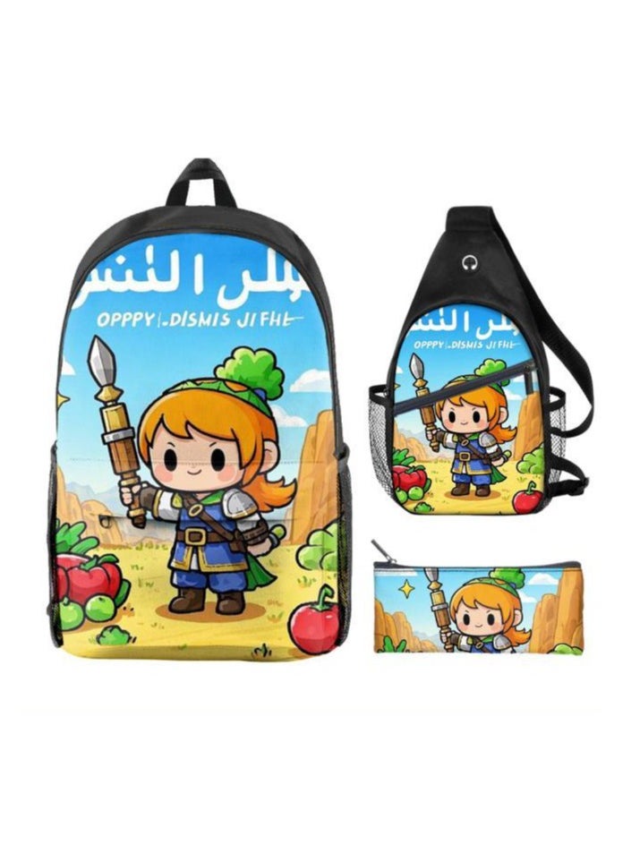 Universal cartoon new three-piece schoolbag - 688