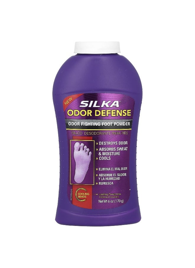 Silka, Odor Defense, Odor Fighting Foot Powder, 6 oz (170 g)