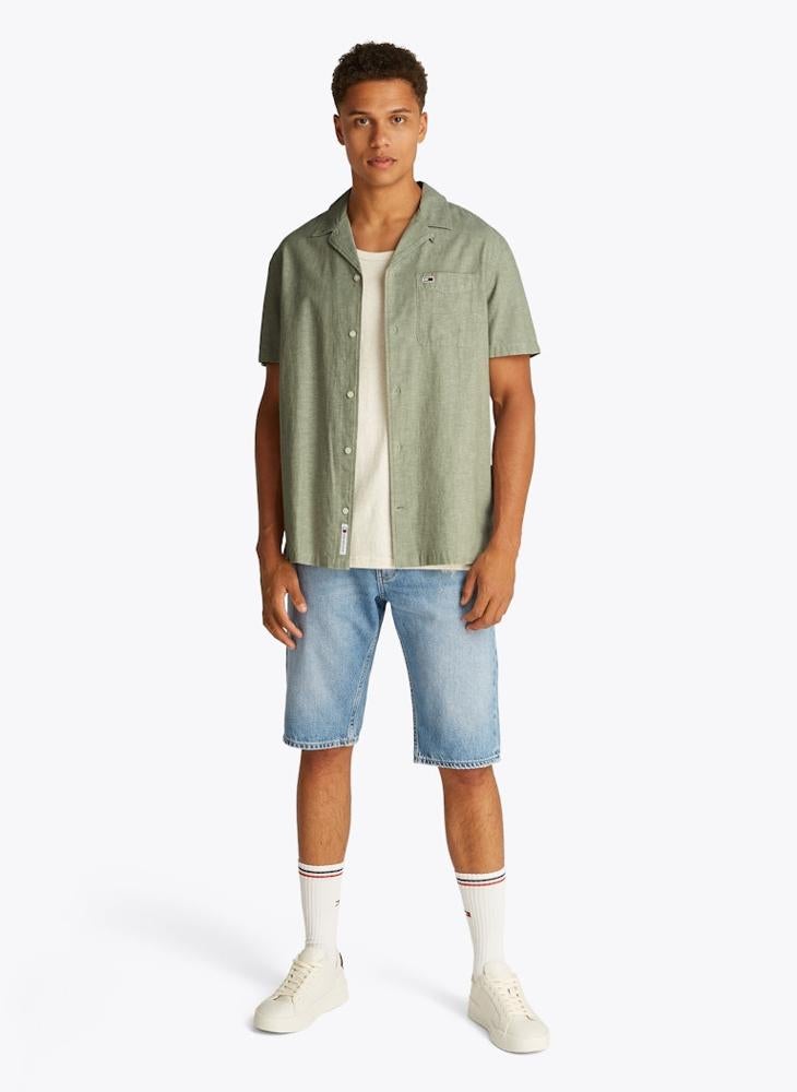 Linen Blend Short Sleeve Shirt