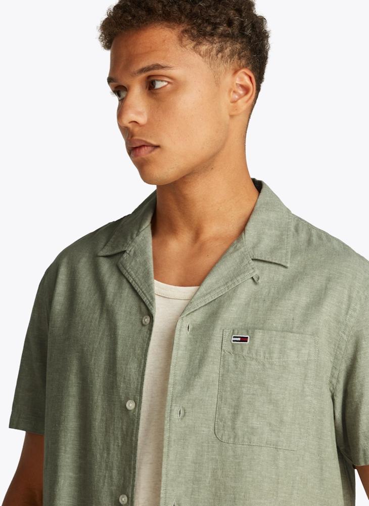 Linen Blend Short Sleeve Shirt