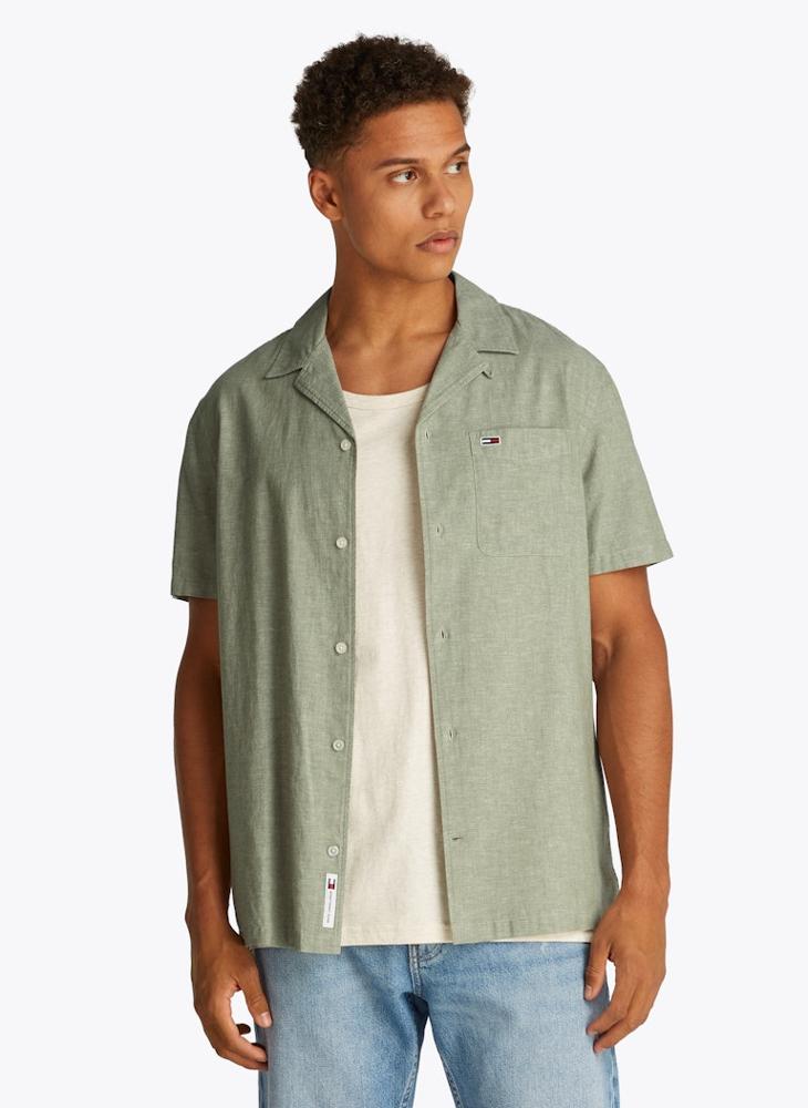 Linen Blend Short Sleeve Shirt
