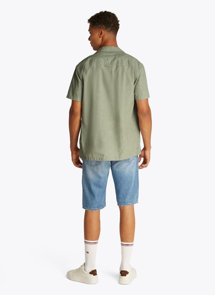 Linen Blend Short Sleeve Shirt
