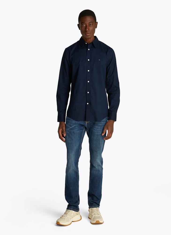 Slim Flex Cotton Poplin Kent Collar Shirt