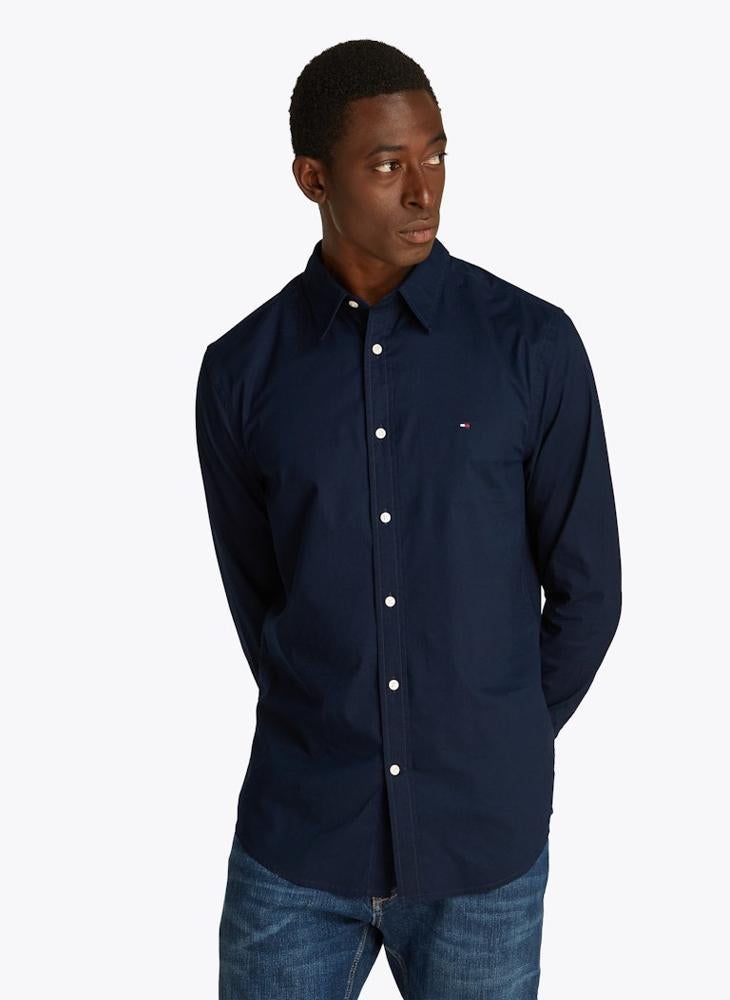 Slim Flex Cotton Poplin Kent Collar Shirt
