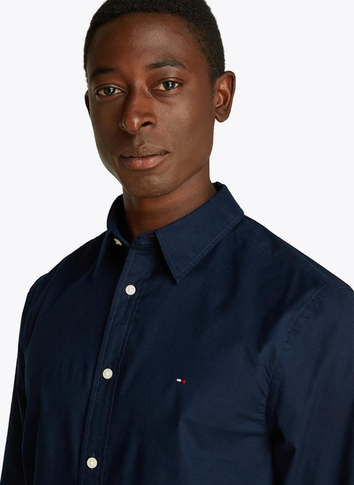 Slim Flex Cotton Poplin Kent Collar Shirt