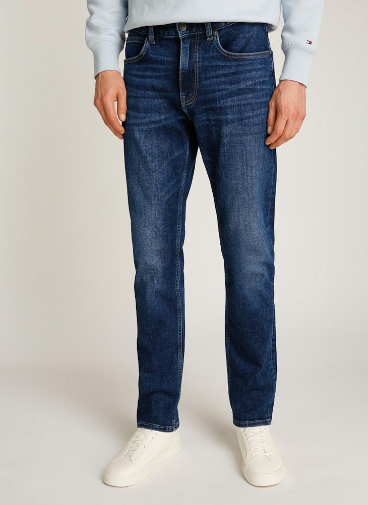 Straight Fit Mid Wash Jeans