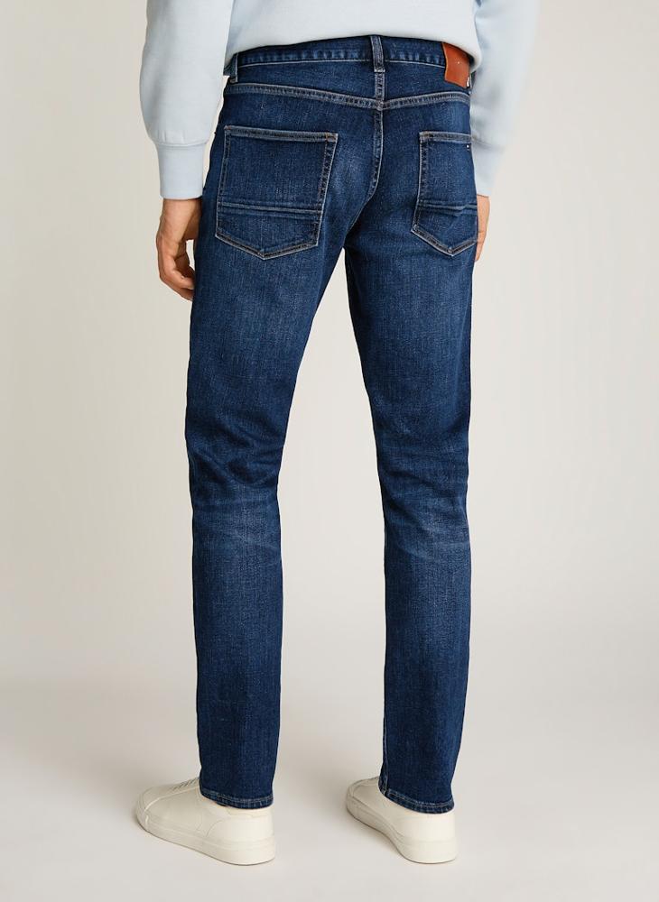 Straight Fit Mid Wash Jeans