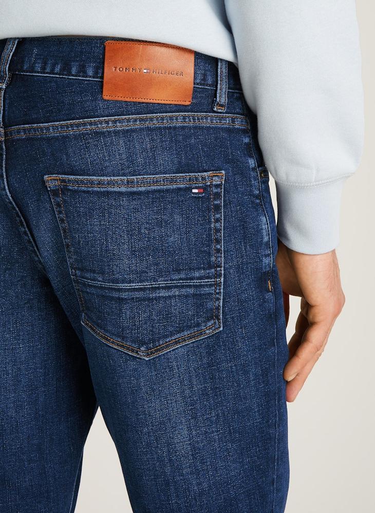 Straight Fit Mid Wash Jeans