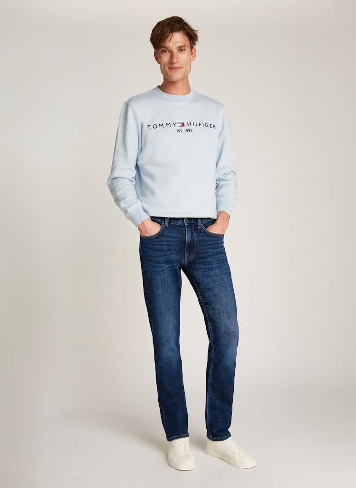 Straight Fit Mid Wash Jeans