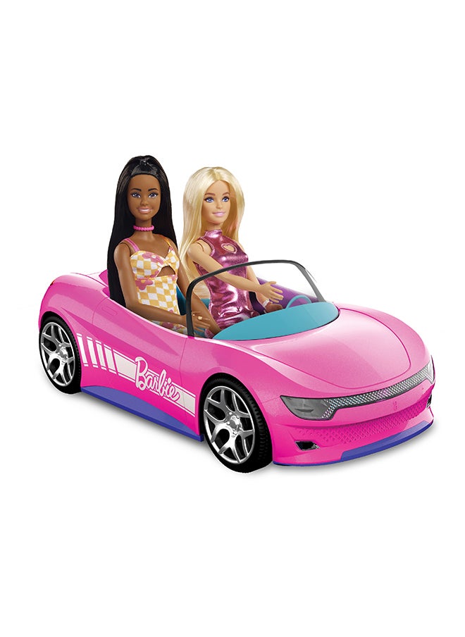 Barbie RC Toy Car, Remote-Control Pink Convertible, Can Hold 2 Barbie Fashion Dolls And Trunk Opens For Storage, Sticker Sheet For Customizing